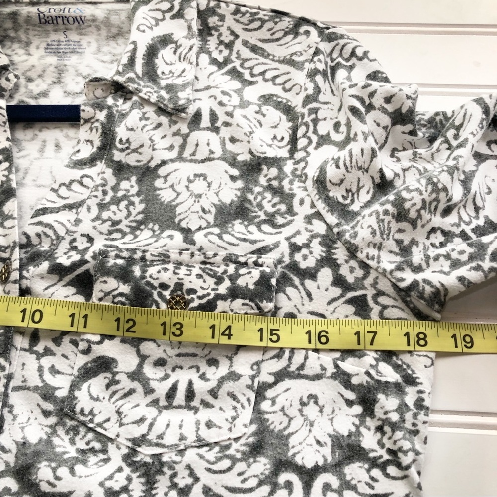 Croft & Barrow Gray/Black Women’s Short Sleeves Buttons Down Shirt Sz S - Picture 9 of 10